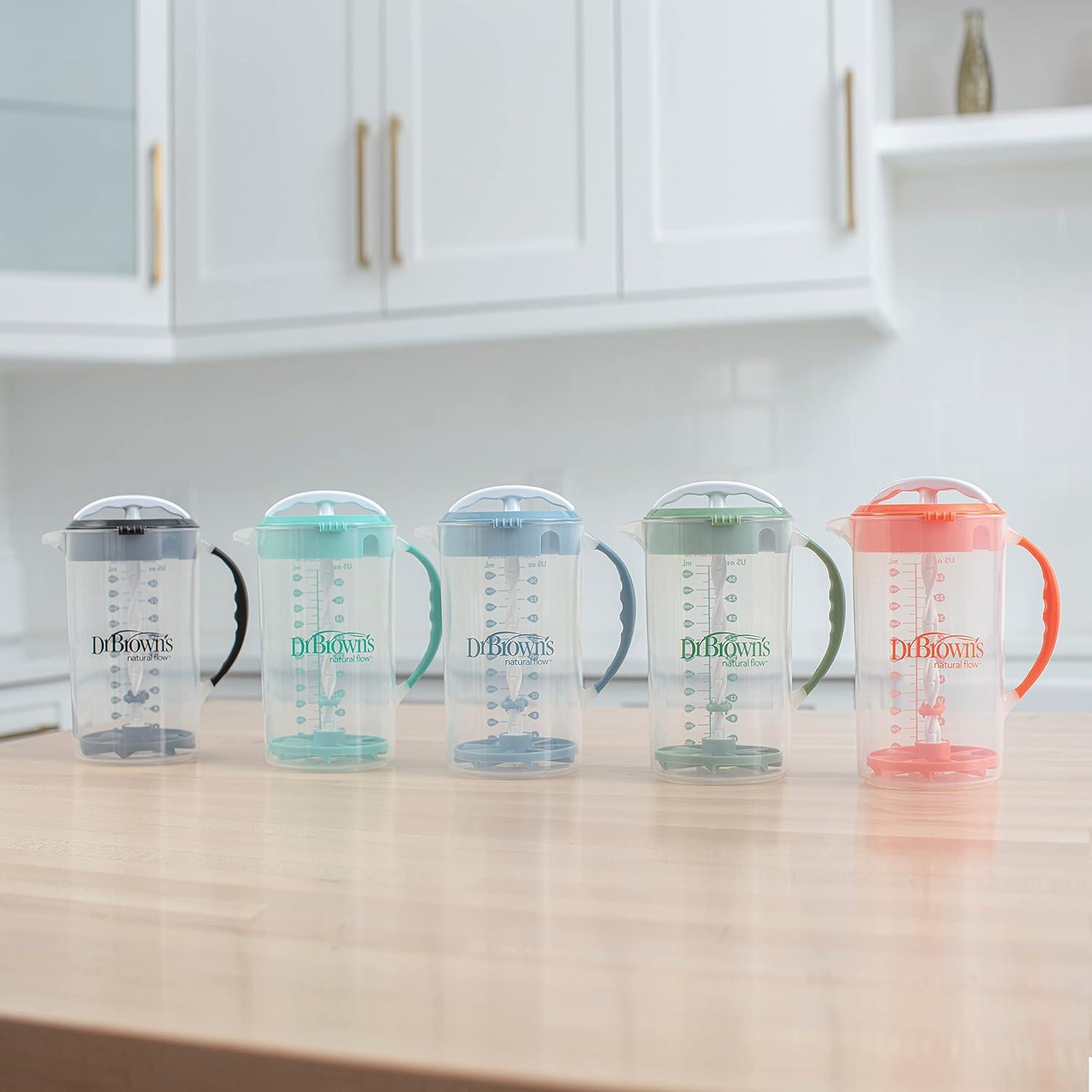 image:imageDr Browns AntiColic Options Narrow Baby Bottles 4 oz Level 1 Slow Flow Nipple 0m 4 Pack and Formula Mixing Pitcher 36 oz Black