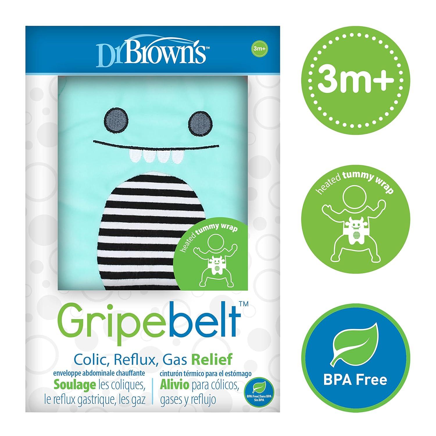 image:imageDr Browns AntiColic Options Narrow Baby Bottles Level 1 Nipples 0m 8oz 4Pack and Gripebelt for Natural Colic Gas and Upset Stomach Relief in Babies and Toddlers Blue MonsterBlue Monster Gripebelt 8oz