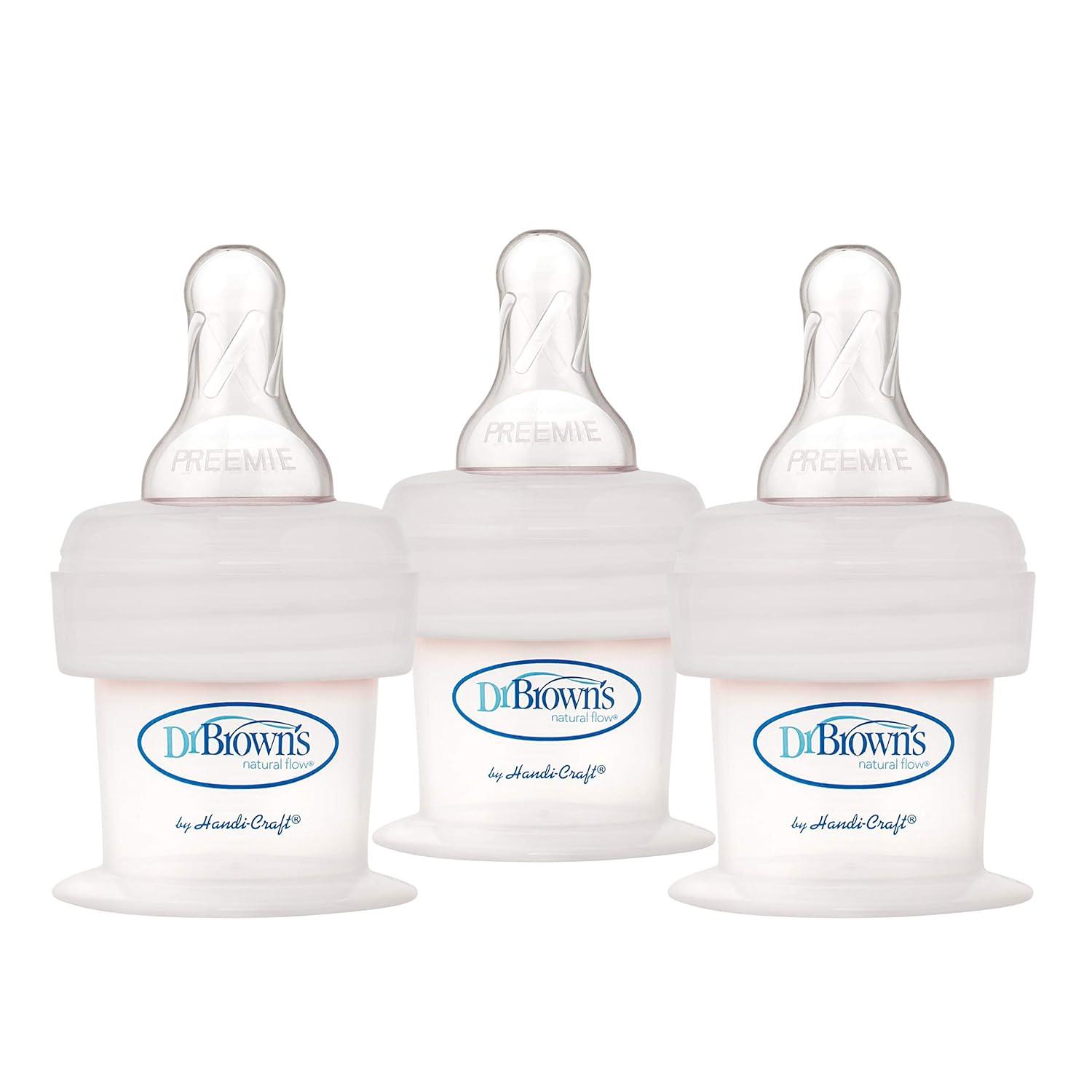 image:imageDr Browns AntiColic Preemie Baby Bottles 0m 4 Pack 2 oz amp First Feeder Bottles 15cc 3 Pack