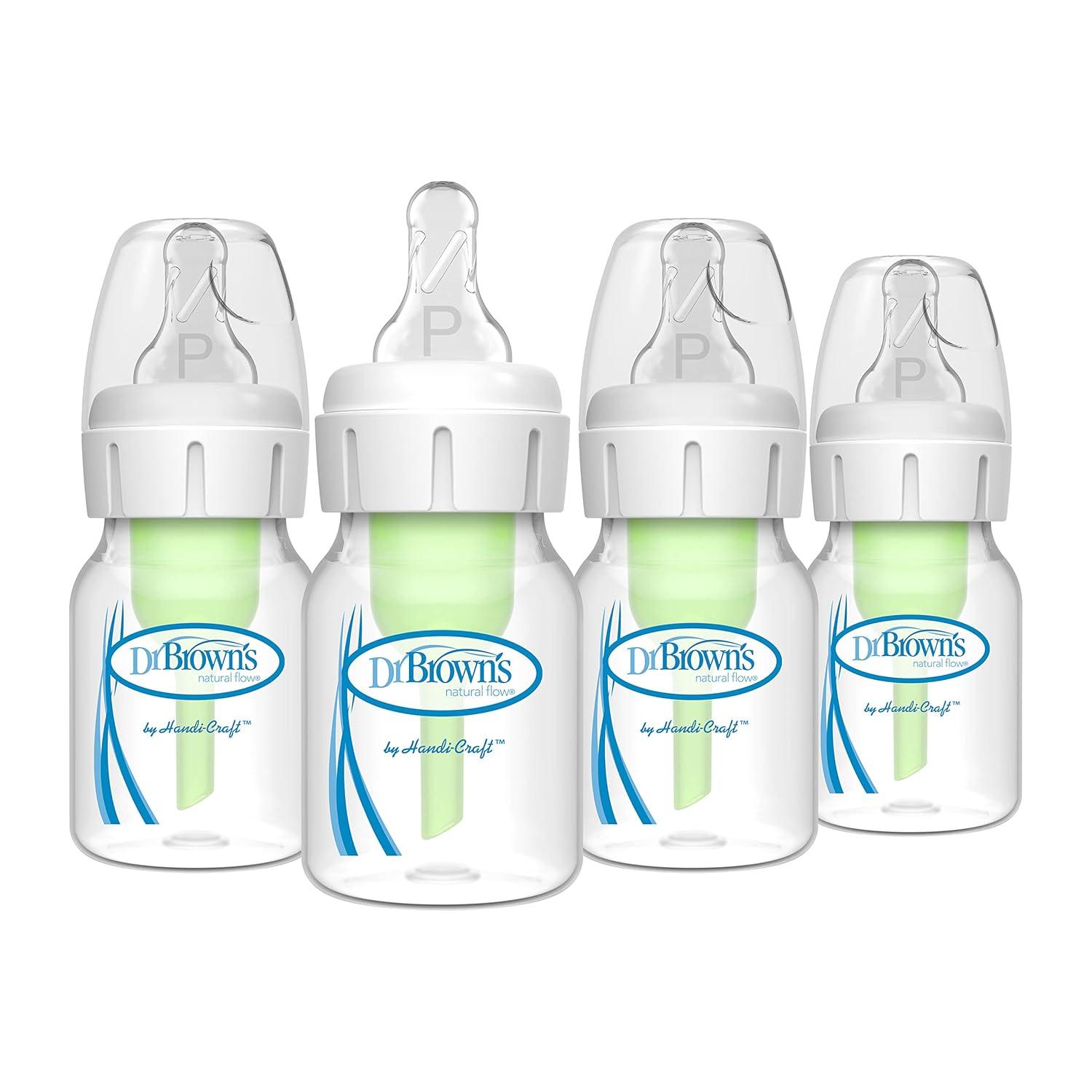 image:imageDr Browns AntiColic Preemie Baby Bottles 0m 4 Pack 2 oz amp First Feeder Bottles 15cc 3 Pack