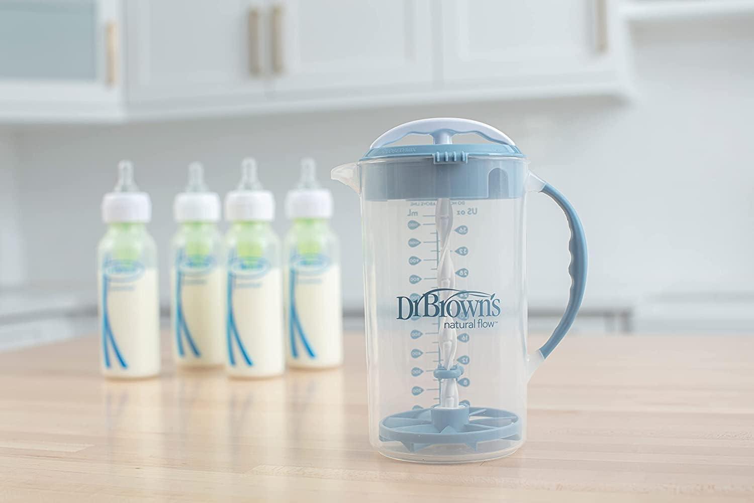 image:imageDr Browns Baby Formula Mixing Pitcher 36oz Blue with AntiColic Options Narrow Baby Bottles 4 Pack 4 ozVariety Pack Blue and 4Pack 4oz Bottles