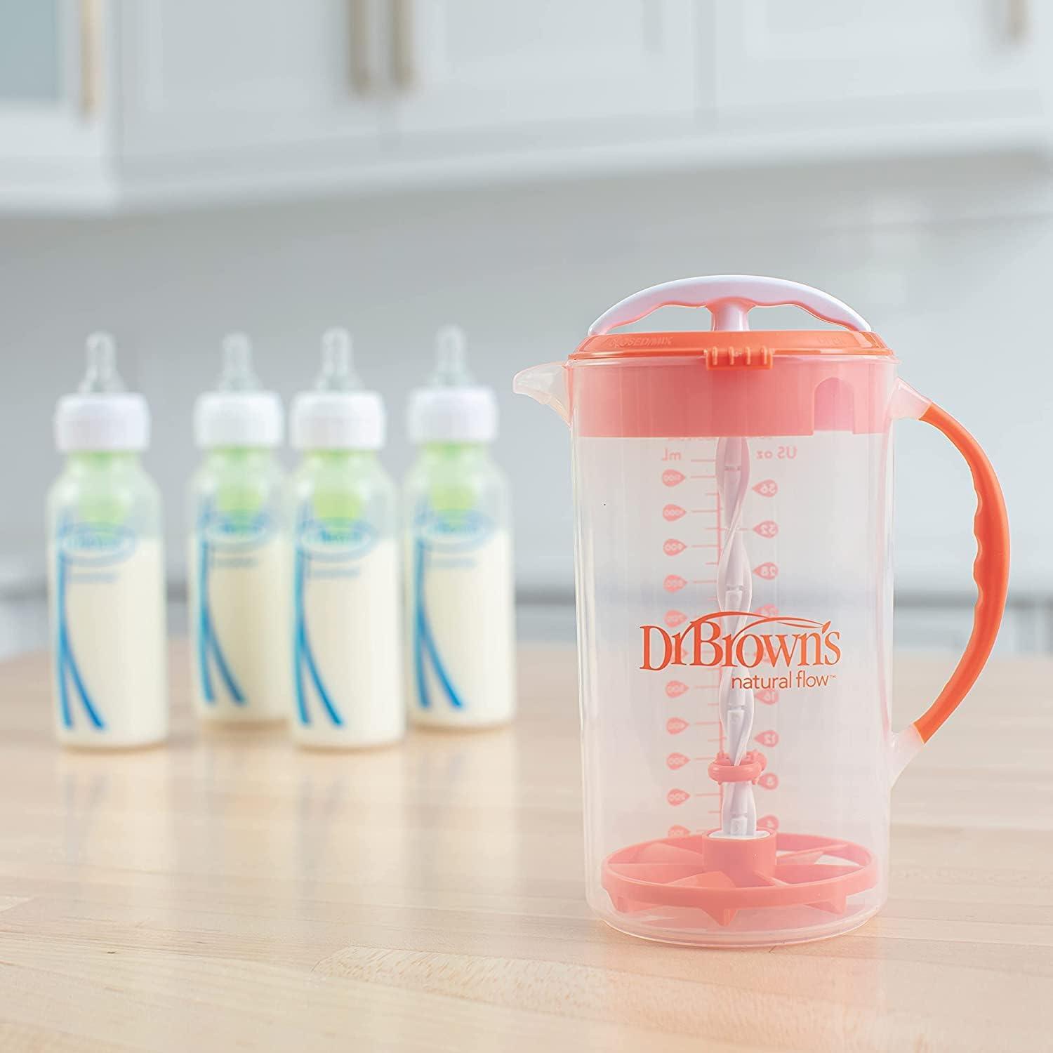 image:imageDr Browns Baby Formula Mixing Pitcher 36oz Blue with AntiColic Options Narrow Baby Bottles 4 Pack 4 ozVariety Pack Orange and 4Pack 4oz Bottles