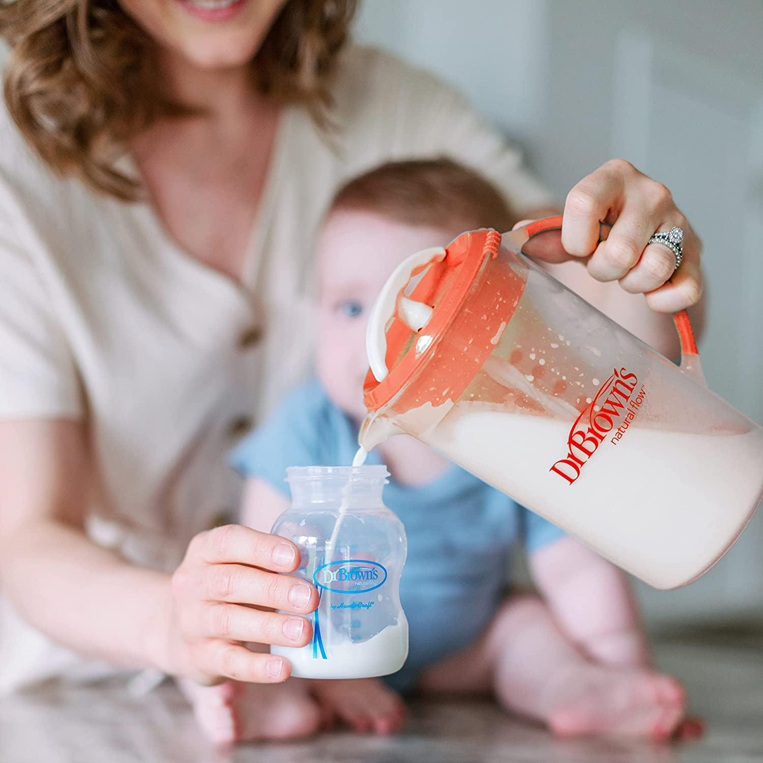 image:imageDr Browns Baby Formula Mixing Pitcher 36oz Blue with AntiColic Options Narrow Baby Bottles 4 Pack 4 ozVariety Pack Orange and 4Pack 4oz Bottles