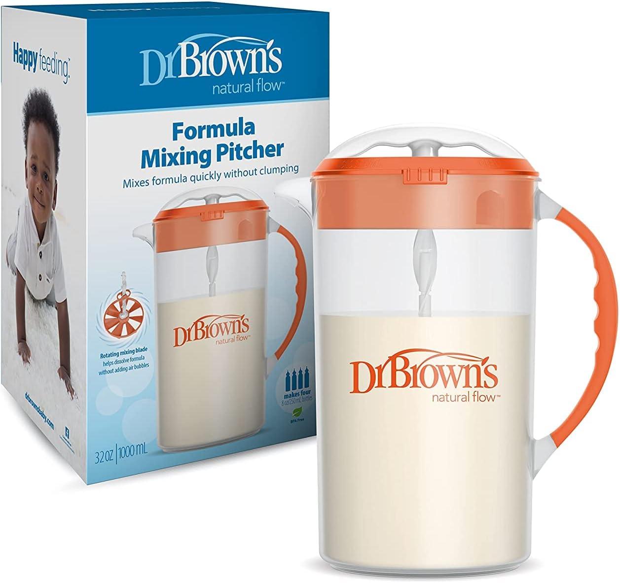 image:imageDr Browns Baby Formula Mixing Pitcher 36oz Blue with AntiColic Options Narrow Baby Bottles 4 Pack 4 ozVariety Pack Orange and 4Pack 4oz Bottles