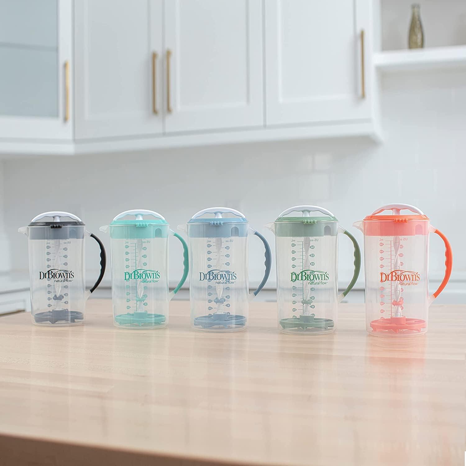 image:imageDr Browns Baby Formula Mixing Pitcher 36oz Blue with AntiColic Options Narrow Baby Bottles 4 Pack 4 ozVariety Pack Teal and 4Pack 4oz Bottles