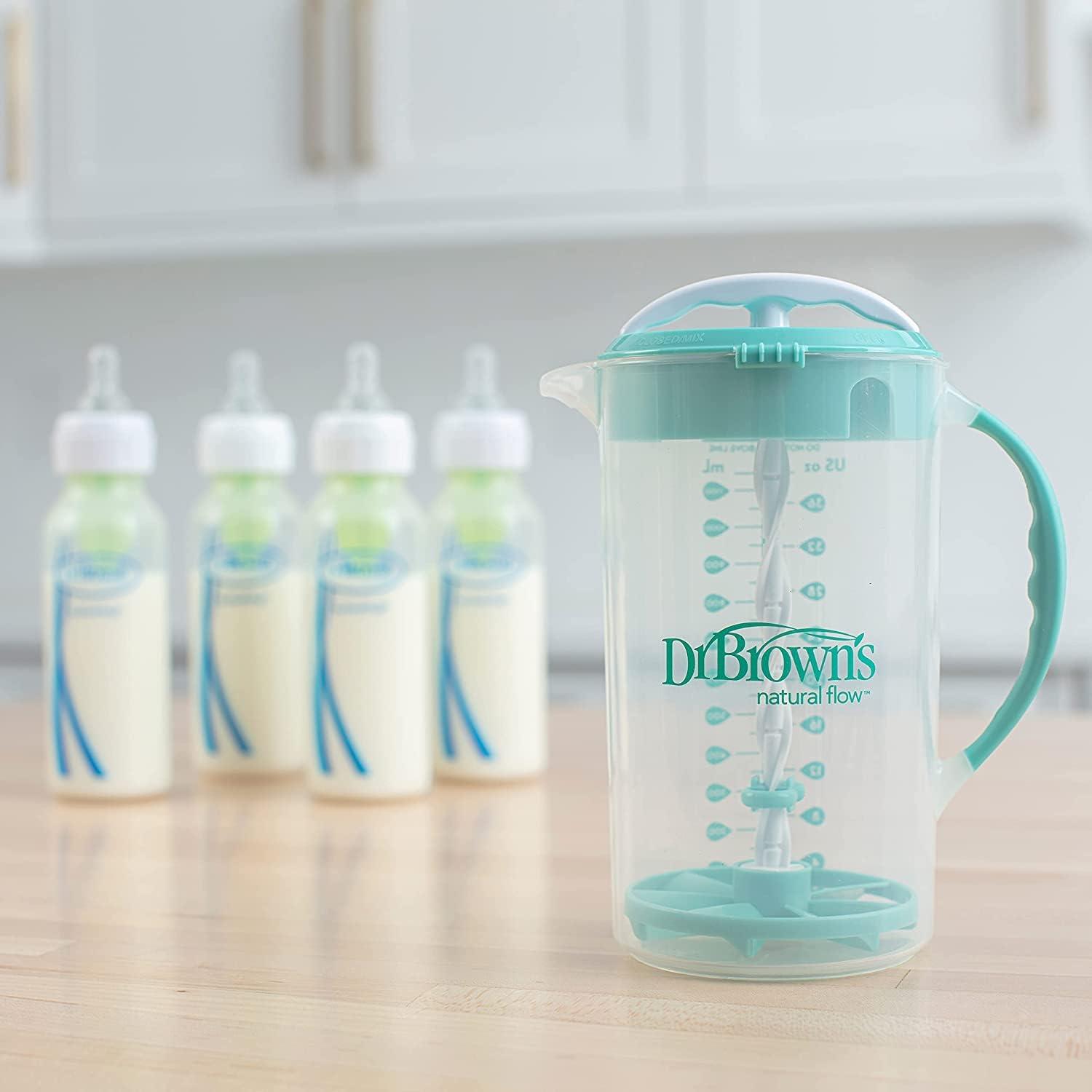 image:imageDr Browns Baby Formula Mixing Pitcher 36oz Blue with AntiColic Options Narrow Baby Bottles 4 Pack 4 ozVariety Pack Teal and 4Pack 4oz Bottles