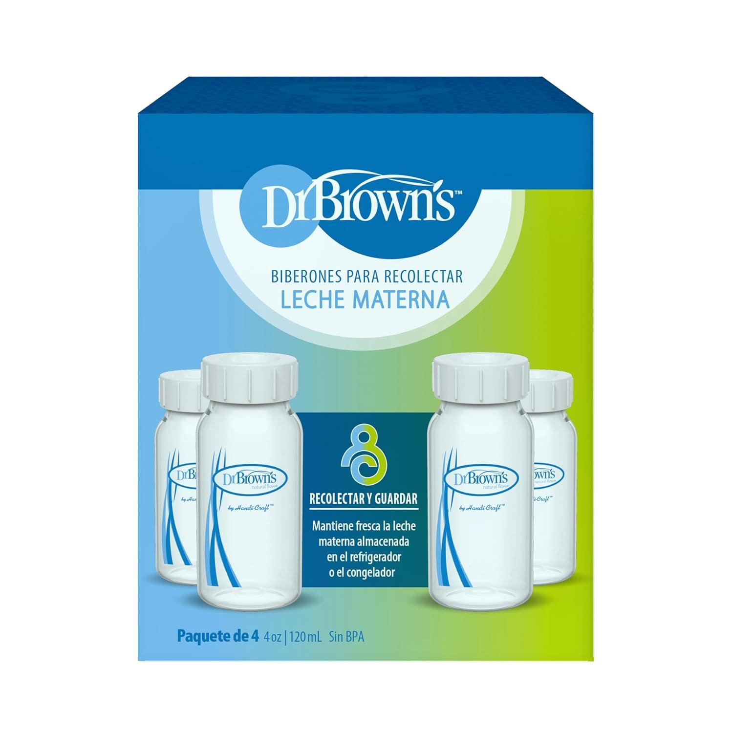 image:imageDr Browns Breast Milk Collection Bottles with Storage Caps Breast Pumps Compatible Collect Store and Keep Milk Fresh BPA Free 4Pack1 Count Pack of 4