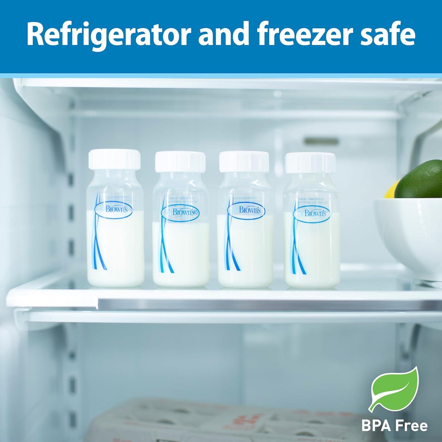 image:imageDr Browns Breast Milk Collection Bottles with Storage Caps Breast Pumps Compatible Collect Store and Keep Milk Fresh BPA Free 4Pack1 Count Pack of 4