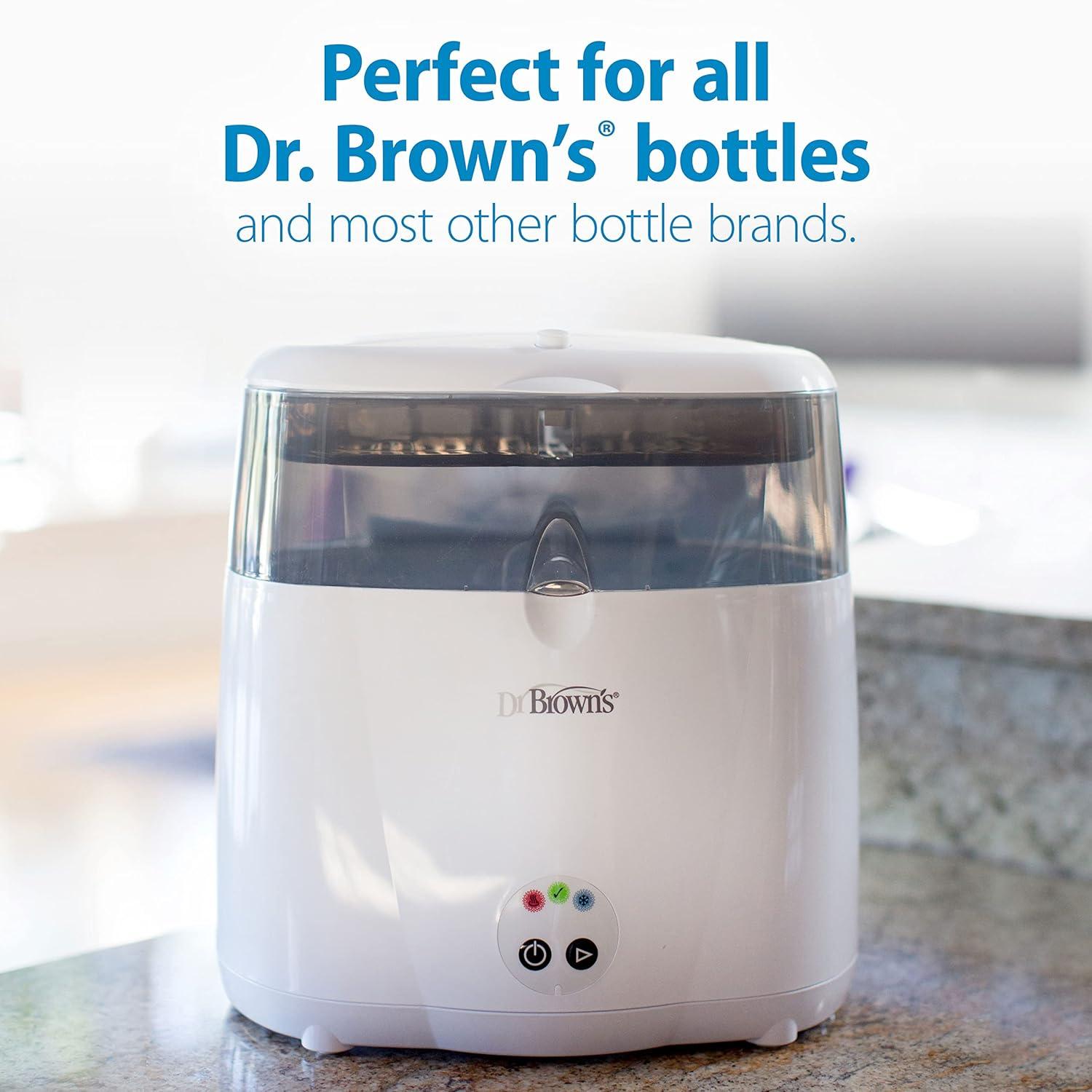 image:imageDr Browns Deluxe Electric Sterilizer for Baby Bottles and Other Baby Essentials amp Natural Flow AntiColic Options Narrow Baby Bottles 8 oz250 mL with Level 1 Slow Flow Nipple 4 Pack 0m