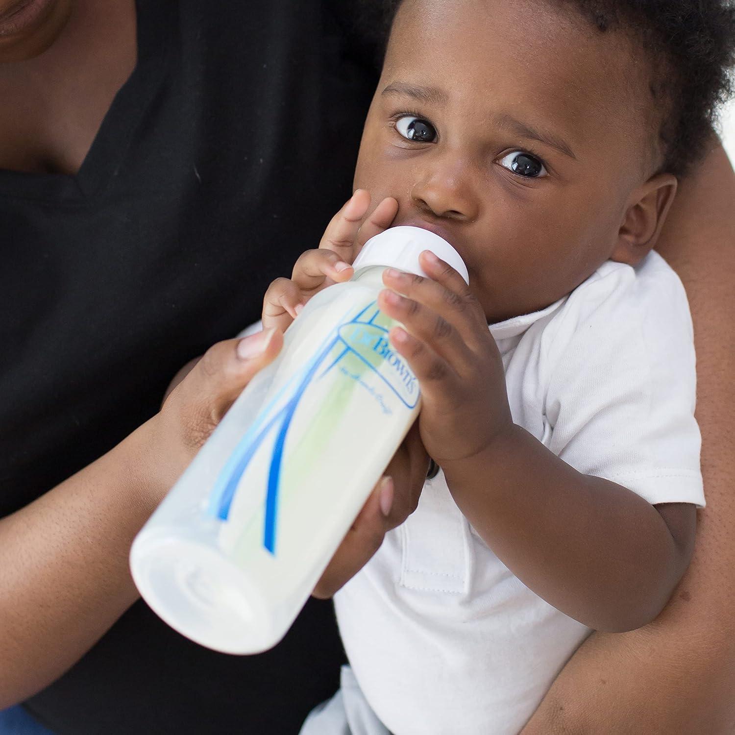 image:imageDr Browns Natural Flow AntiColic Options Narrow Baby Bottle 8 oz250 mL with Level 1 Slow Flow Nipple 1 Pack 0m8oz Clear