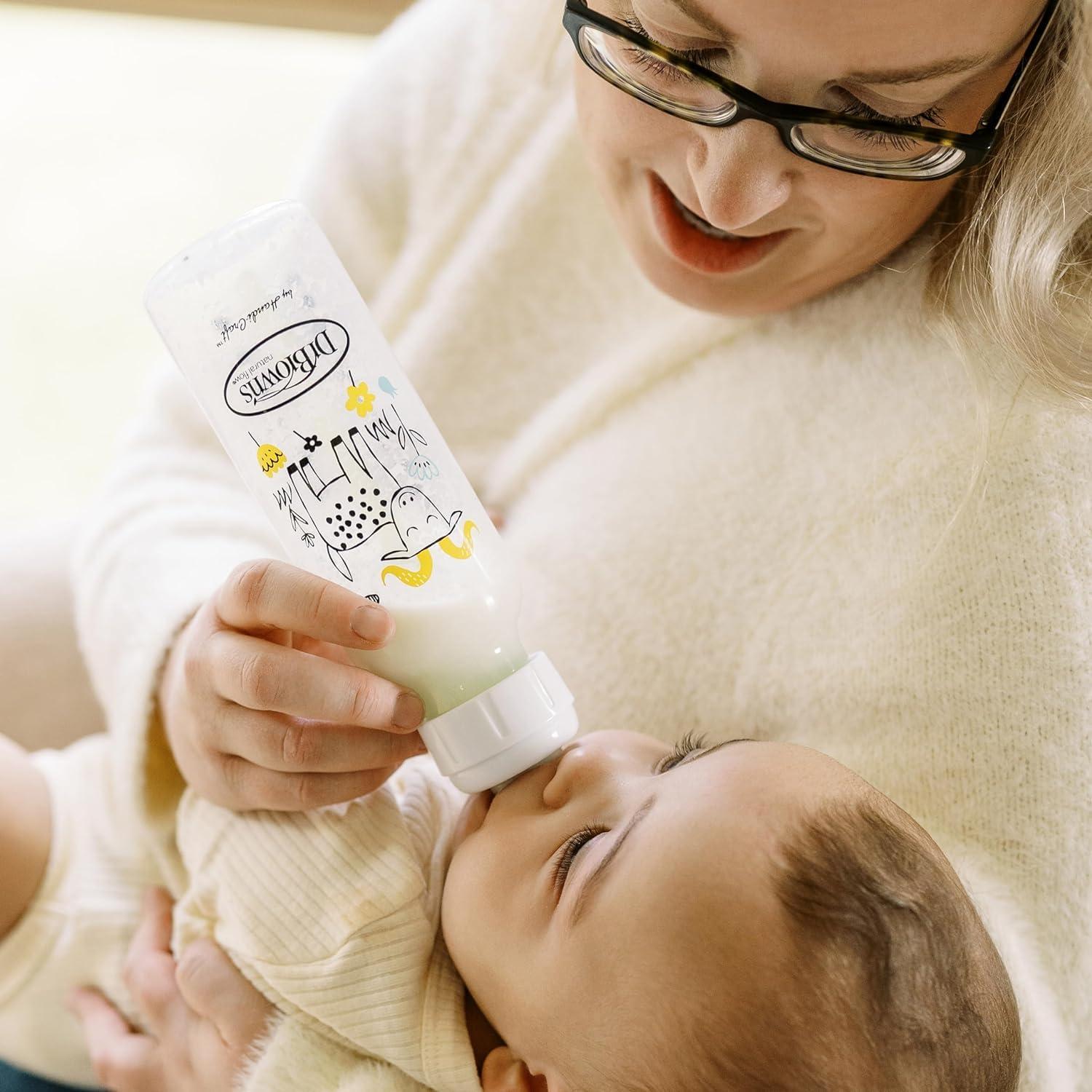 image:imageDr Browns Natural Flow AntiColic Options Narrow Baby Bottle 8 oz250 mL with Level 1 Slow Flow Nipple BPA Free 0m Squirrel Goat Bear Owl 4Pack