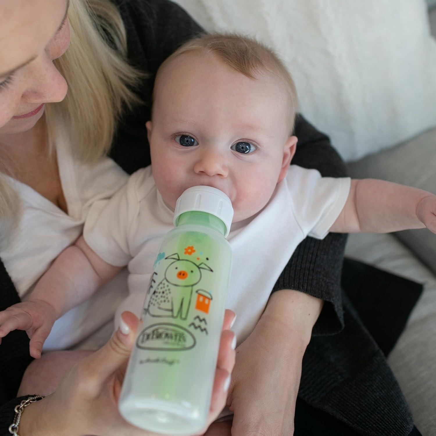 image:imageDr Browns Natural Flow AntiColic Options Narrow Baby Bottle Bear amp Owl 8 oz250 mL with Level 1 Slow Flow Nipple BPA free 0m 2Pack and Preemie Flow 6Pack NipplesPig Frog with Preemie Nipples