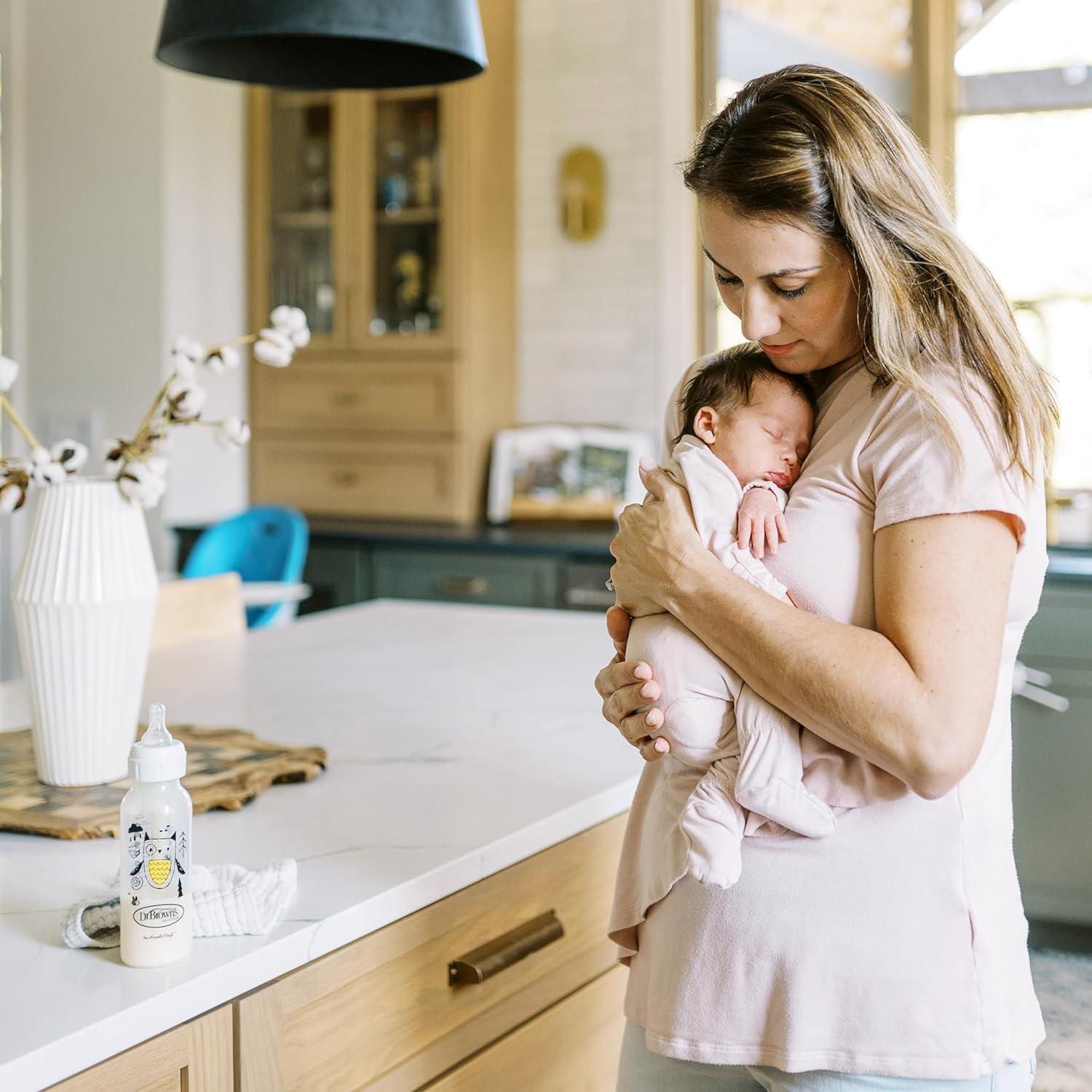 image:imageDr Browns Natural Flow AntiColic Options Narrow Baby Bottle Bear amp Owl 8 oz250 mL with Level 1 Slow Flow Nipple BPA free 0m 2Pack and Preemie Flow 6Pack NipplesBear Owl with Preemie Nipples