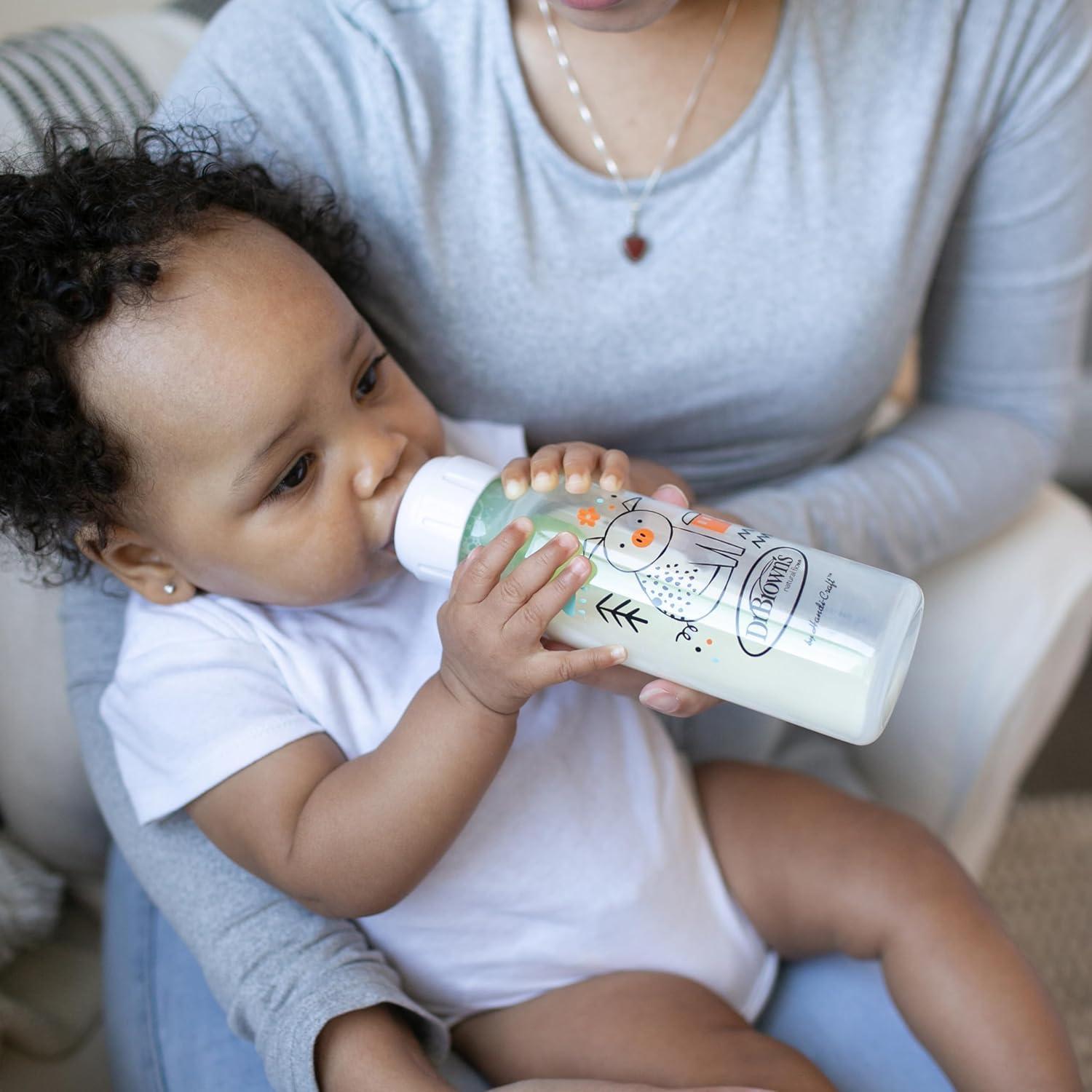 image:imageDr Browns Natural Flow AntiColic Options Narrow Baby Bottle Bear amp Owl 8 oz250 mL with Level 1 Slow Flow Nipple BPA free 0m 2Pack and Preemie Flow 6Pack NipplesPig Frog with Preemie Nipples