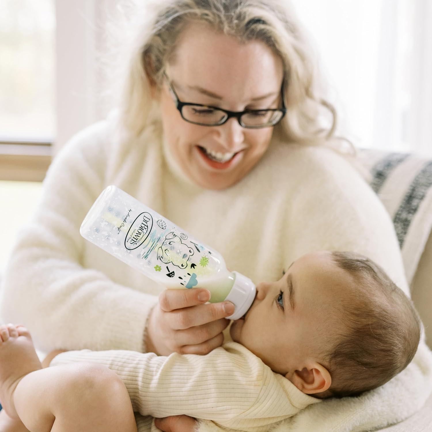 image:imageDr Browns Natural Flow AntiColic Options Narrow Baby Bottle Bear amp Owl 8 oz250 mL with Level 1 Slow Flow Nipple BPA free 0m 2Pack and Preemie Flow 6Pack NipplesPig Frog with Preemie Nipples