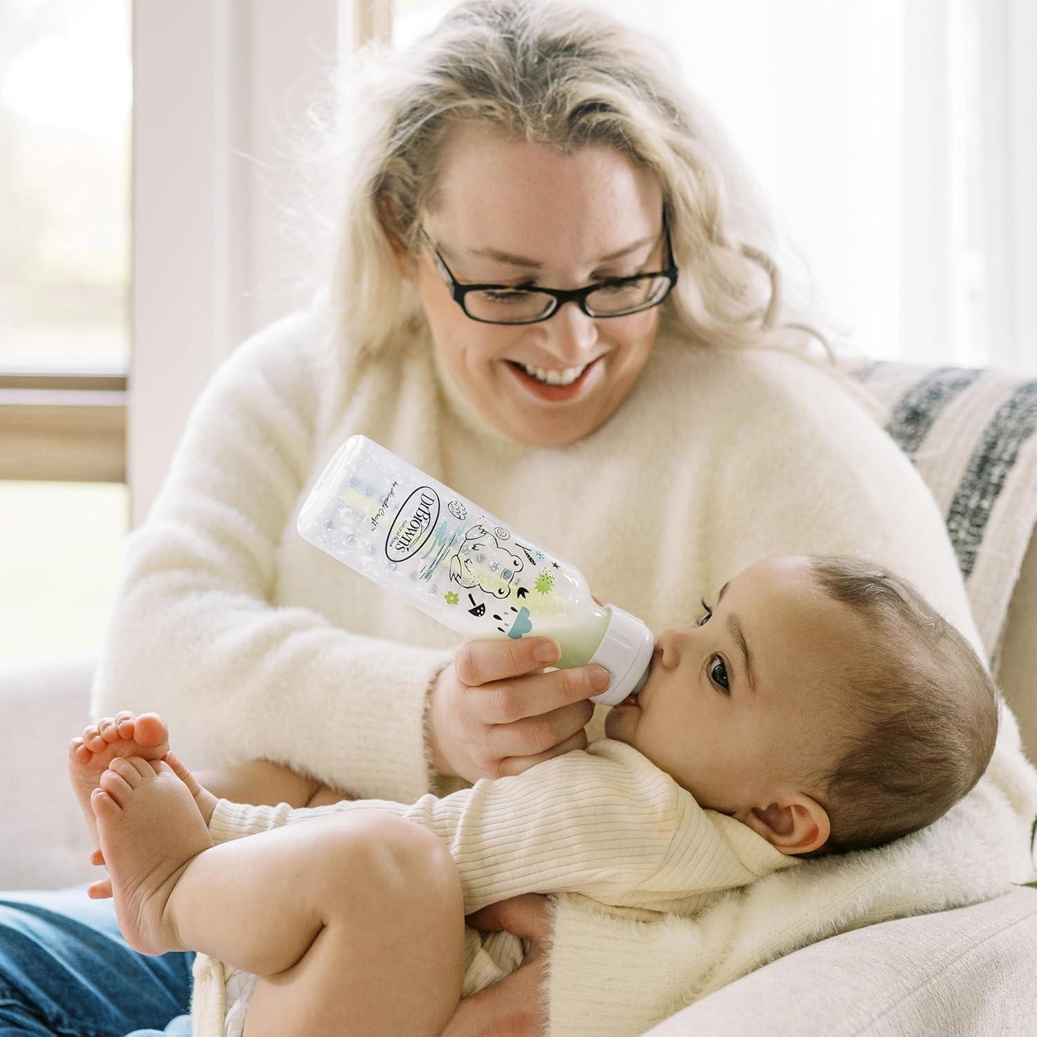 image:imageDr Browns Natural Flow AntiColic Options Narrow Baby Bottle Frog and Pig 8 oz250 mL with Level 1 Slow Flow Nipple BPAFree 0m 2Pack1 Count Pack of 2