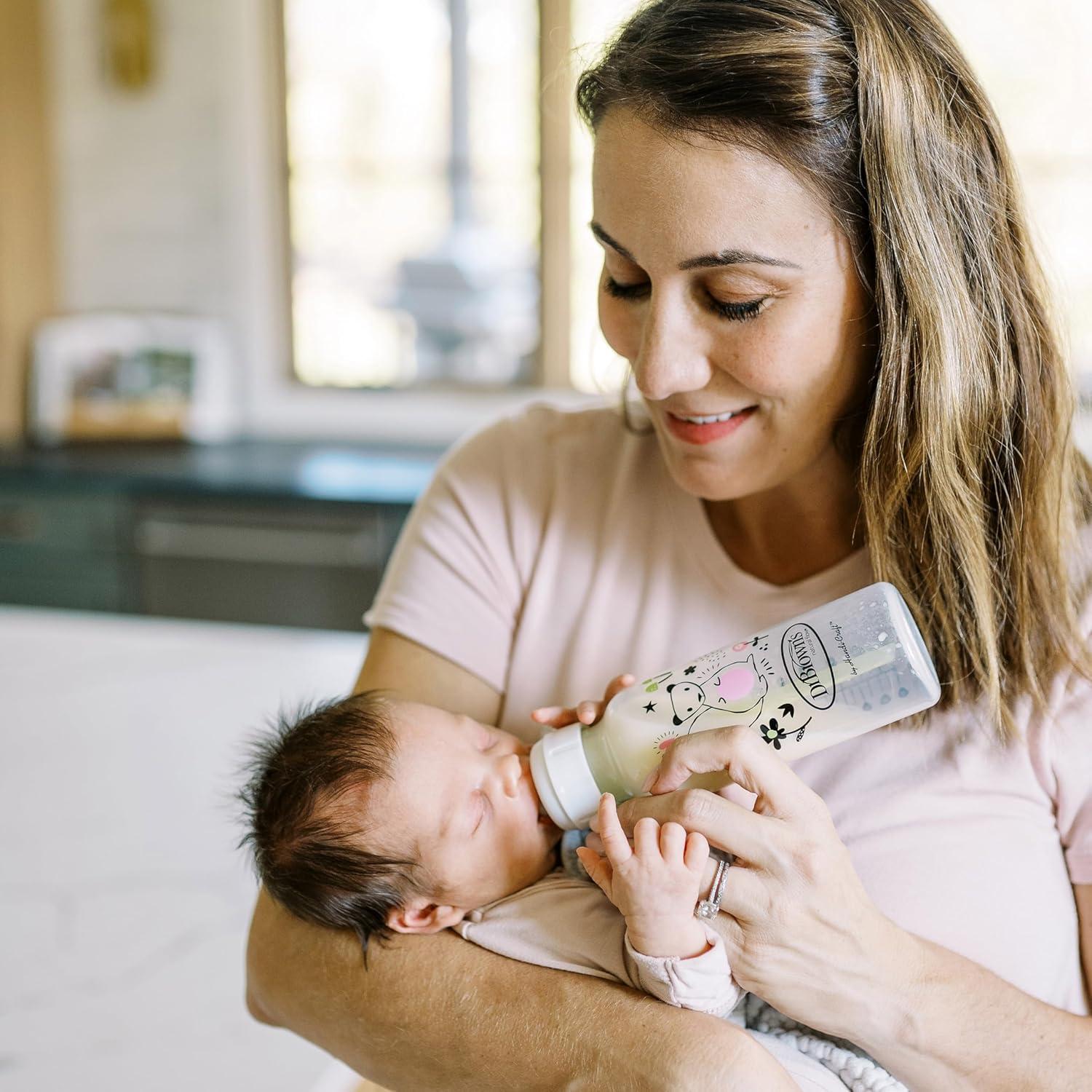 image:imageDr Browns Natural Flow AntiColic Options Narrow Baby Bottle Goat and Squirrel 8 oz250 mL with Level 1 Slow Flow Nipple BPA Free 0m 2Pack1 Count Pack of 2