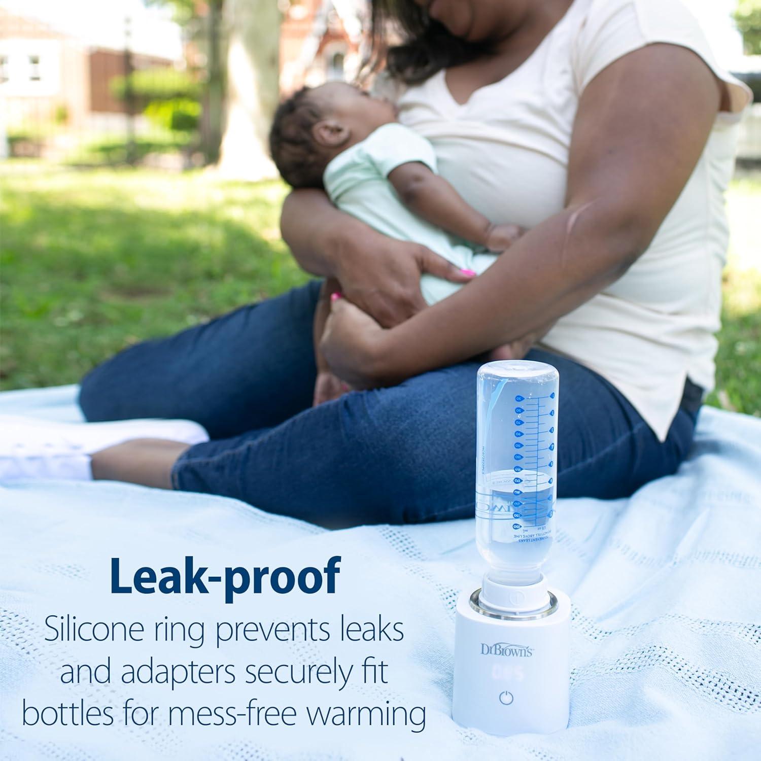 image:imageDr Browns Travel Baby Bottle Warmer Quickly Warms Breast Milk and Water for Formula OnTheGo Portable Rechargeable Cordless with 3 Bottle AdaptersTravel Bottle Warmer