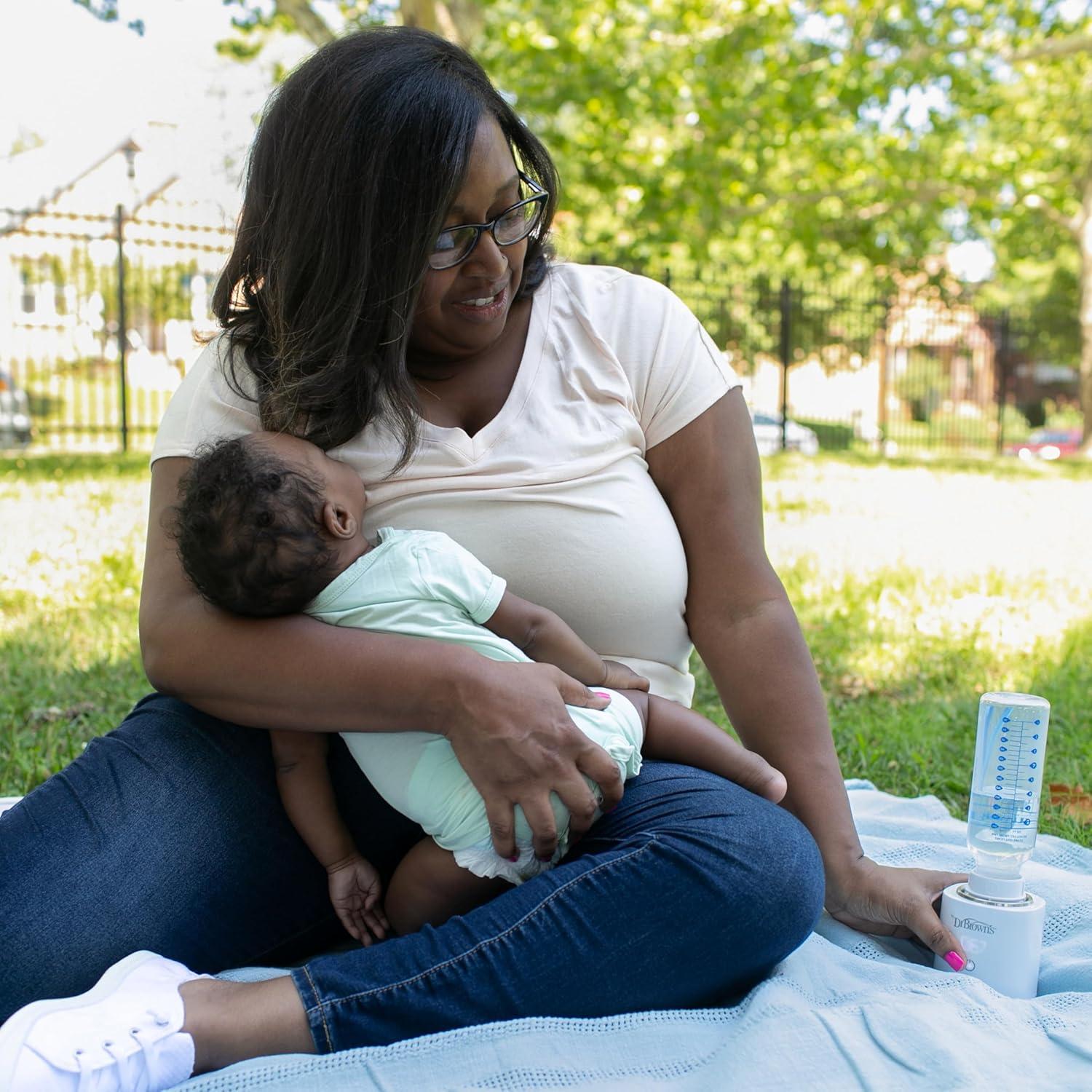image:imageDr Browns Travel Baby Bottle Warmer Quickly Warms Breast Milk and Water for Formula OnTheGo Portable Rechargeable Cordless with 3 Bottle AdaptersTravel Warmer Bottle Adapter Tommee Tippee