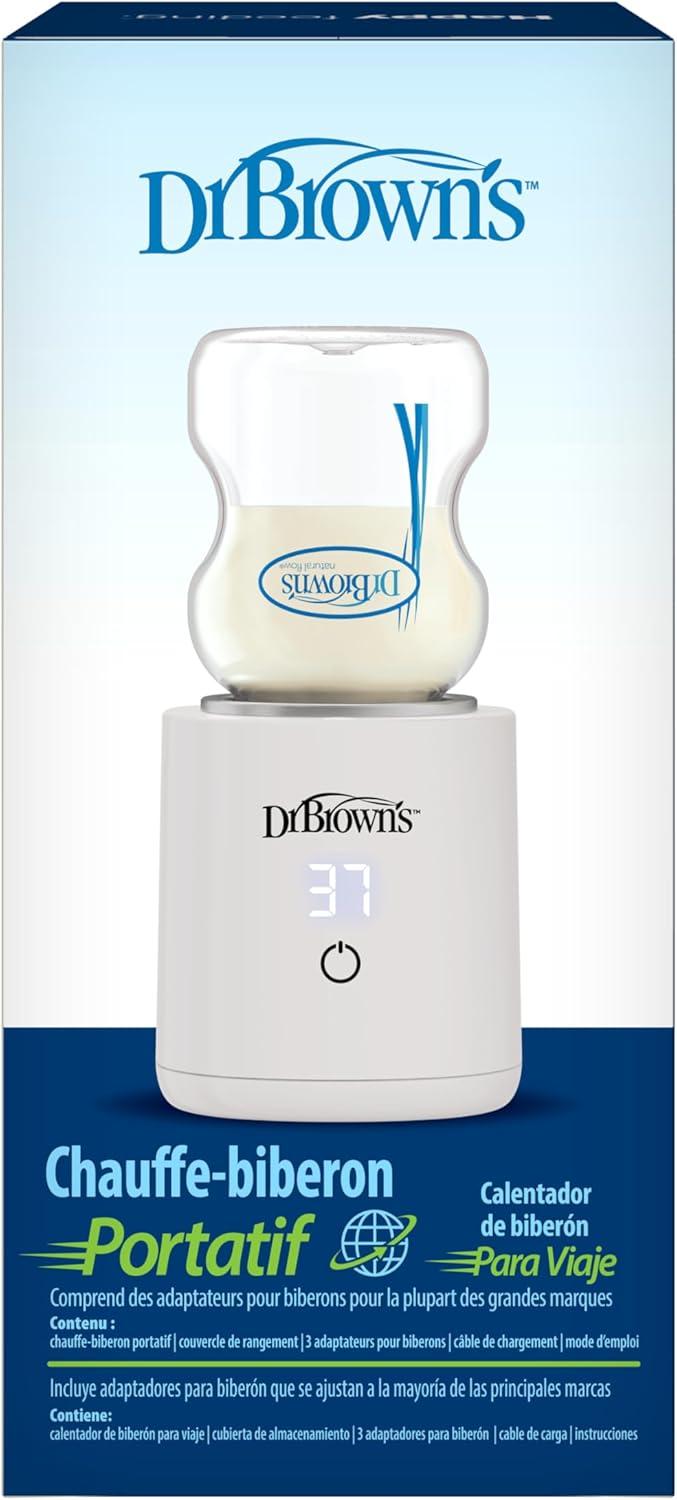 image:imageDr Browns Travel Baby Bottle Warmer Quickly Warms Breast Milk and Water for Formula OnTheGo Portable Rechargeable Cordless with 3 Bottle AdaptersTravel Bottle Warmer