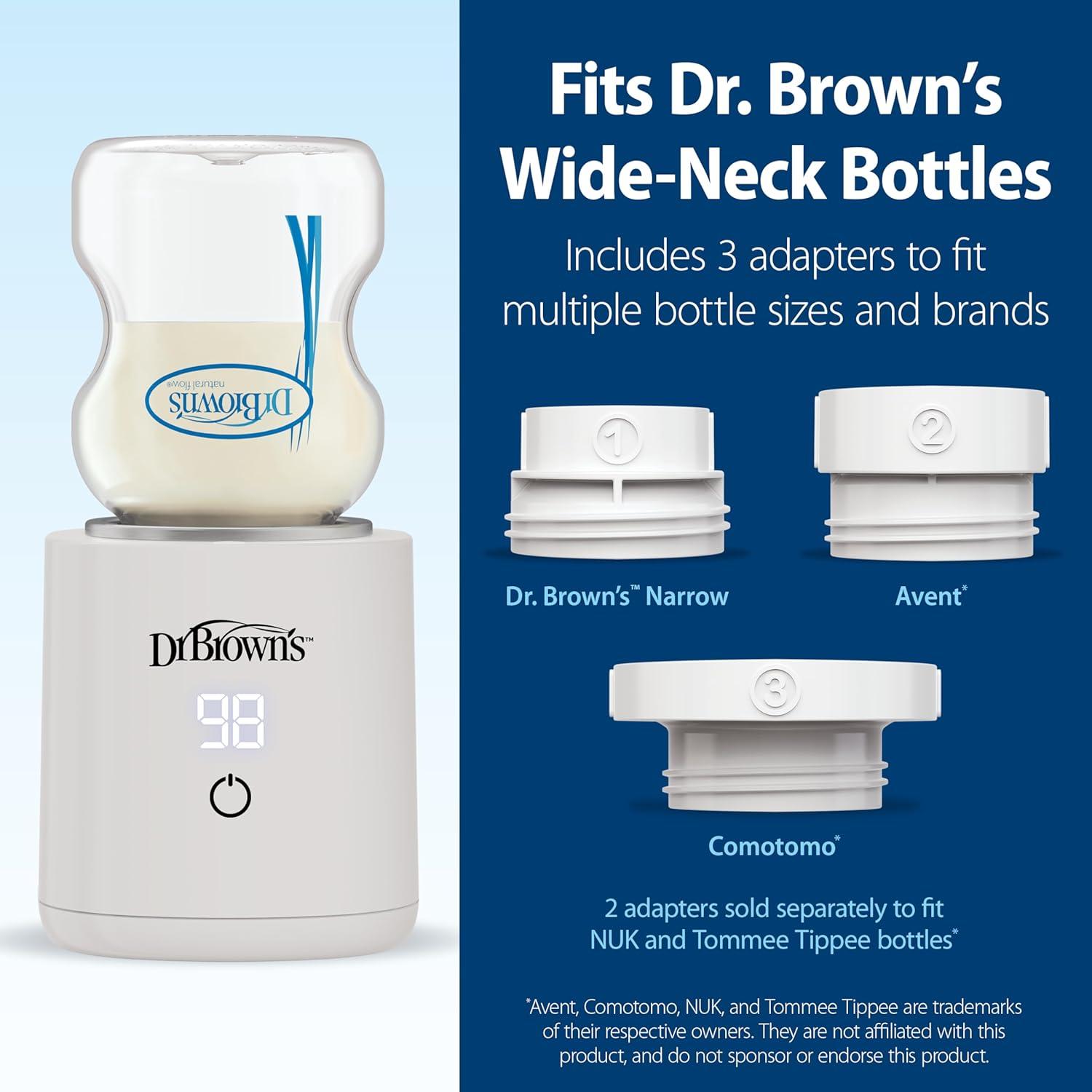 image:imageDr Browns Travel Baby Bottle Warmer Quickly Warms Breast Milk and Water for Formula OnTheGo Portable Rechargeable Cordless with 3 Bottle AdaptersTravel Bottle Warmer