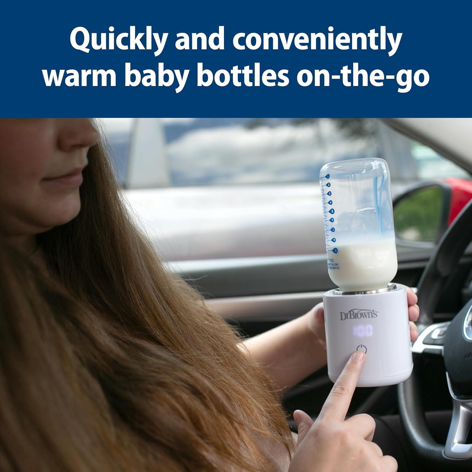 image:imageDr Browns Travel Baby Bottle Warmer Quickly Warms Breast Milk and Water for Formula OnTheGo Portable Rechargeable Cordless with 3 Bottle AdaptersTravel Bottle Warmer