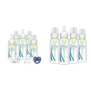 image:imageDr Browns AntiColic Options Narrow Baby Bottle Gift Set with 4 Slow Flow 8 oz Bottles Pacifier and Travel Caps