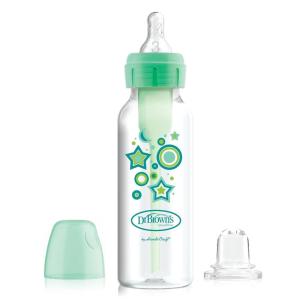 image:imageDr Browns AntiColic Options Narrow Sippy Bottle Starter Kit 8oz250mL with Level 3 MediumFast Flow Nipple and Soft 100 Silicone Sippy Spout Green BPA Free 6m Pack of 2Green