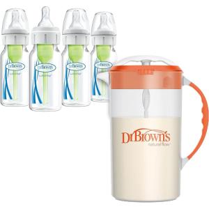 image:imageDr Browns Baby Formula Mixing Pitcher 36oz Blue with AntiColic Options Narrow Baby Bottles 4 Pack 4 ozVariety Pack Orange and 4Pack  4oz Bottles