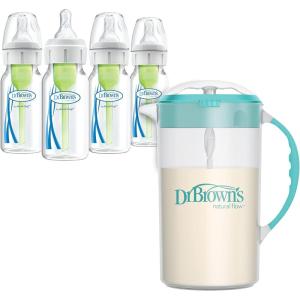 image:imageDr Browns Baby Formula Mixing Pitcher 36oz Blue with AntiColic Options Narrow Baby Bottles 4 Pack 4 ozVariety Pack Teal and 4Pack  4oz Bottles