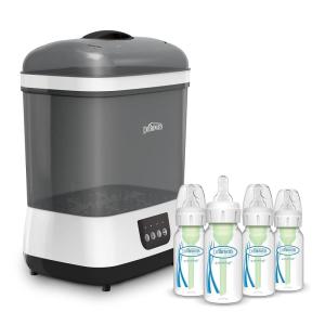 image:imageDr Browns Natural Flow AntiColic Options Narrow Baby Bottles 4 oz120 mL with Level 1 Slow Flow Nipple 4 Pack 0m and Clean Steam Baby Bottle and Pacifier Sterilizer and Dryer