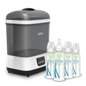 image:imageDr Browns Natural Flow AntiColic Options Narrow Baby Bottles 8 oz250 mL with Level 1 Slow Flow Nipple 4 Pack 0m and Clean Steam Baby Bottle and Pacifier Sterilizer and Dryer