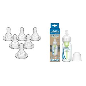 image:imageDr Browns Natural Flow Preemie amp AntiColic Options Narrow Baby Bottles Slowest amp Slow Flow Silicone Nipples 6 Count