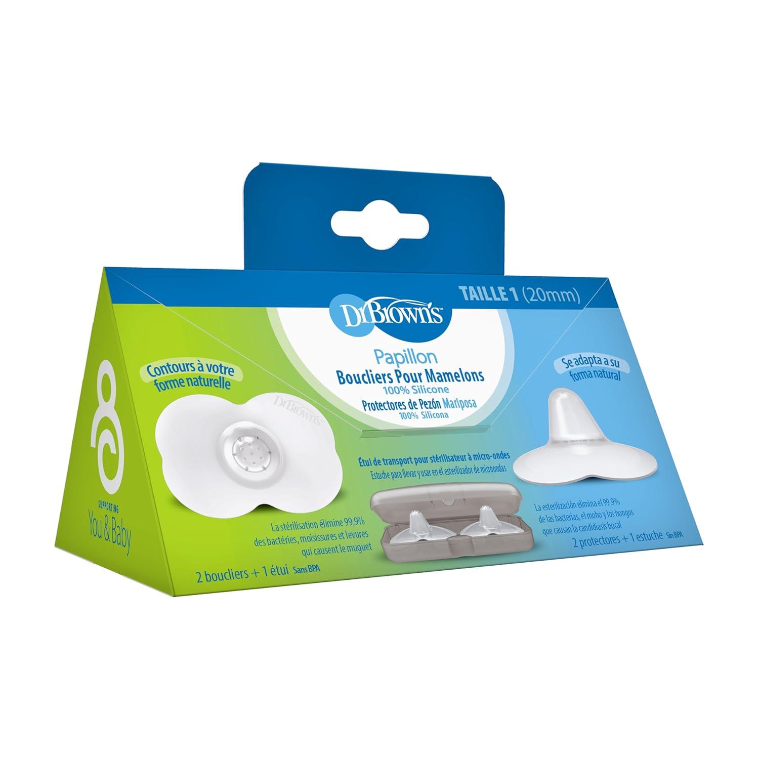 image:imageDr Browns Butterfly Breastfeeding Nipple Shields for Protecting Sore Flat or Inverted Nipples Essential for Latching Difficulties with Microwave Sterilizer Carrying Case 24mmSize 1 20mm