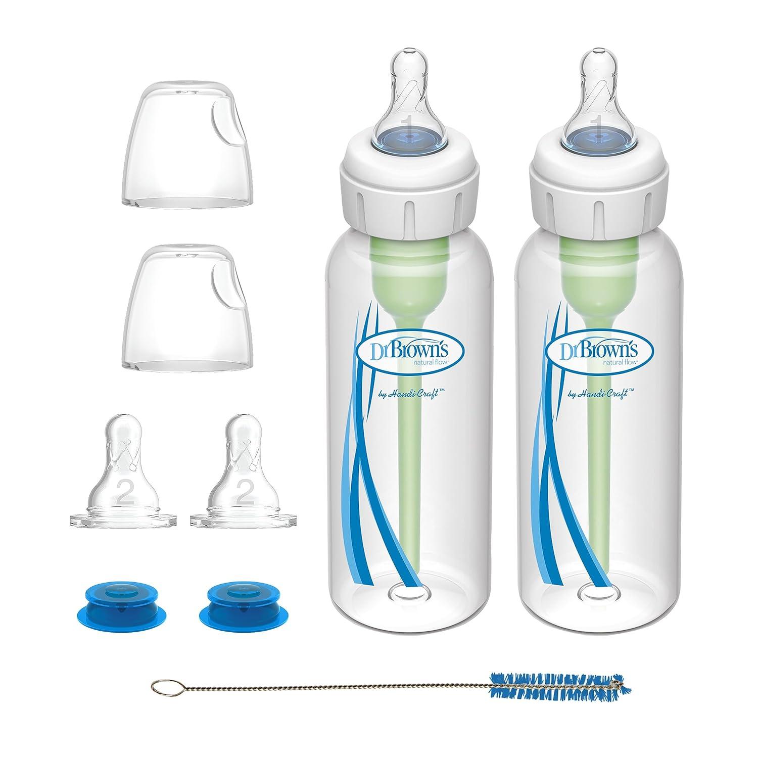 image:imageDr Browns Medical Specialty Feeding System Narrow Baby Bottle InfantPaced Feeding Valve Oral Feeding Solution for Infants with Cleft Lip Tongue Tie Lip Tie 8oz250ml 2 Pack2 Count