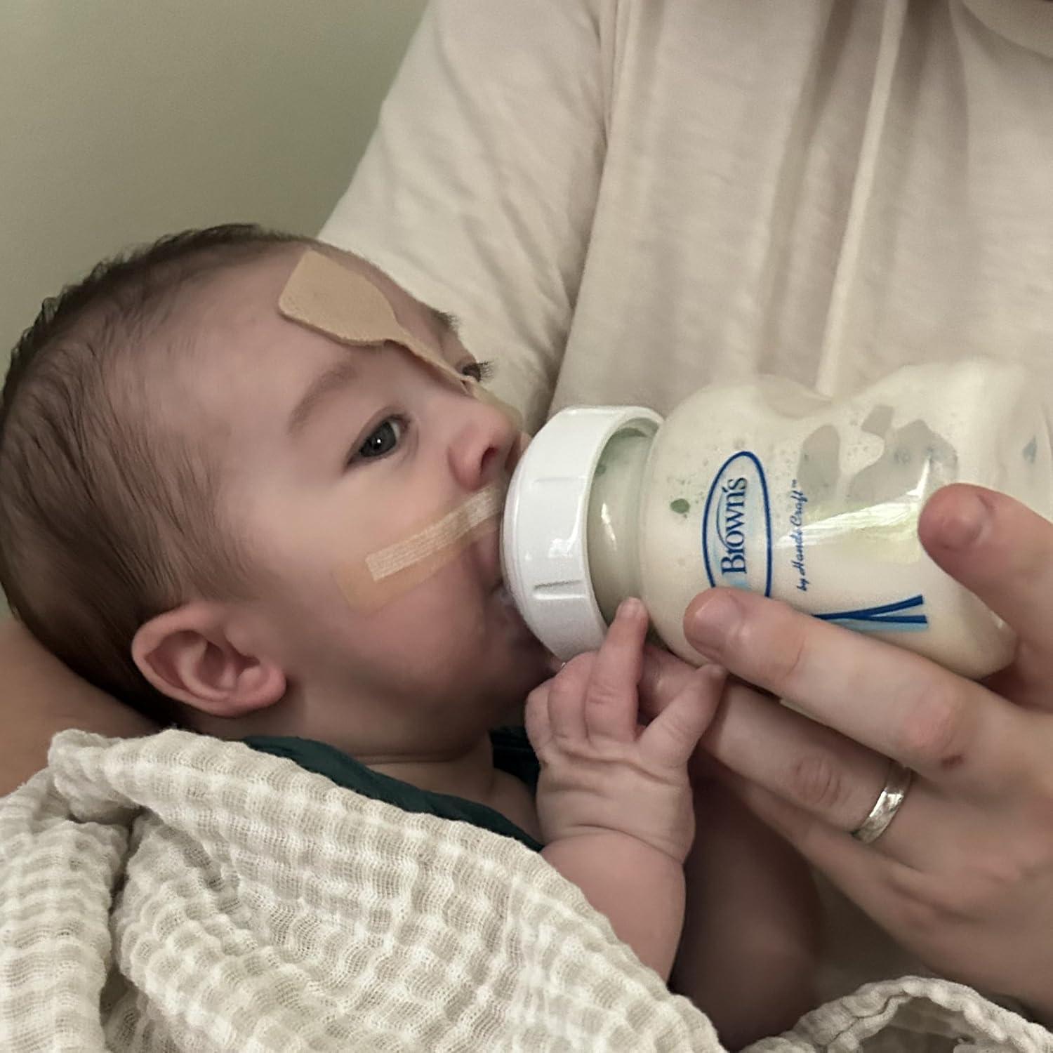 image:imageDr Browns Medical Specialty Feeding System WideNeck Baby Bottles Oral Feeding Solution for Preemies and Infants with Cleft Lip amp Feeding Challenges 5 oz150 mL 0m 3Pack