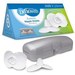 image:imageDr Browns Butterfly Breastfeeding Nipple Shields for Protecting Sore Flat or Inverted Nipples Essential for Latching Difficulties with Microwave Sterilizer Carrying Case 24mmSize  1  20mm
