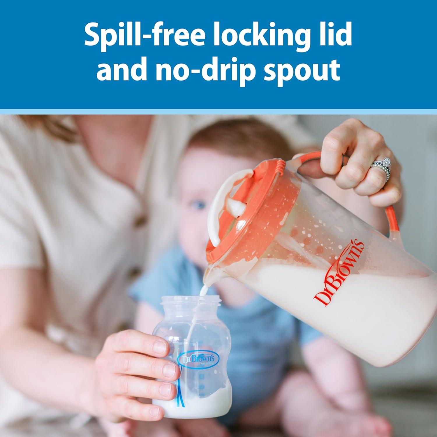 image:imageDr Browns Baby Formula Mixing Pitcher with Adjustable Stopper Locking Lid amp No Drip Spout Black BPA Free 36oz 1 Pack36 Ounces Pack of 6