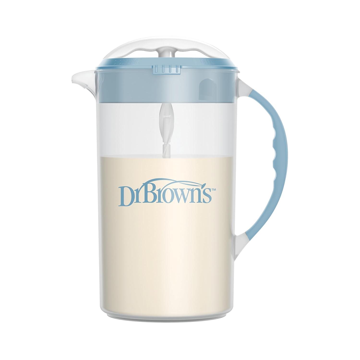 image:imageDr Browns Baby Formula Mixing Pitcher with Adjustable Stopper Locking Lid and No Drip Spout 36 oz BPAFree Blue 1Pack32 Ounces Pack of 6