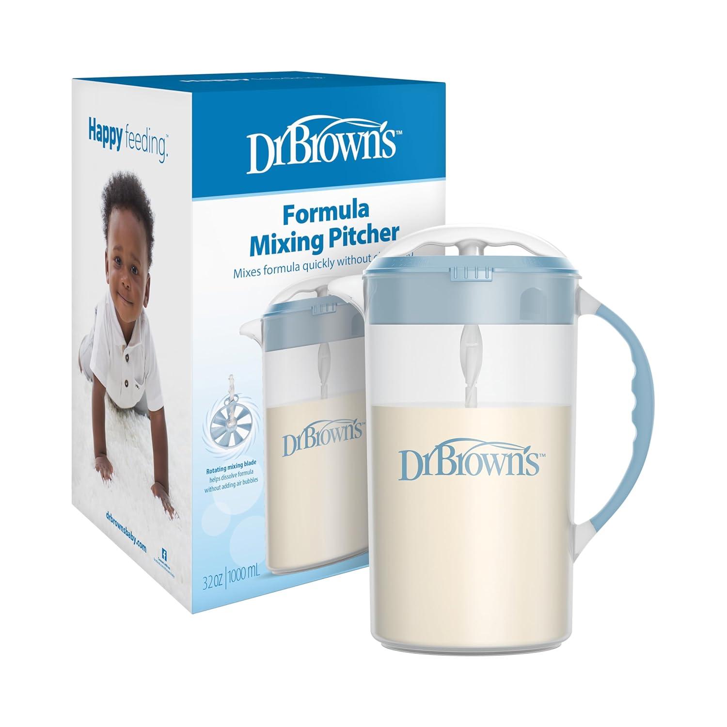 image:imageDr Browns Baby Formula Mixing Pitcher with Adjustable Stopper Locking Lid and No Drip Spout 36 oz BPAFree Blue 1Pack32 Ounces Pack of 6