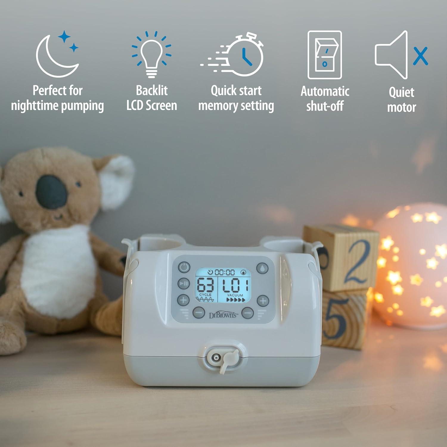 image:imageDr Browns Customflow Hospital Strength Double Electric Breast Pump with Adjustable Settings Includes Breast Milk Collection Bottles Flanges amp Other Pumping EssentialsBreast Pump Gift Set