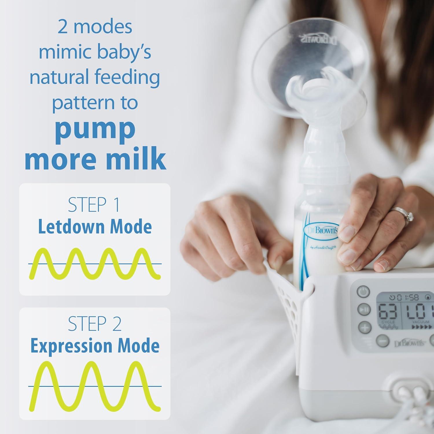image:imageDr Browns Customflow Hospital Strength Double Electric Breast Pump with Adjustable Settings Includes Breast Milk Collection Bottles Flanges amp Other Pumping EssentialsBreast Pump Gift Set