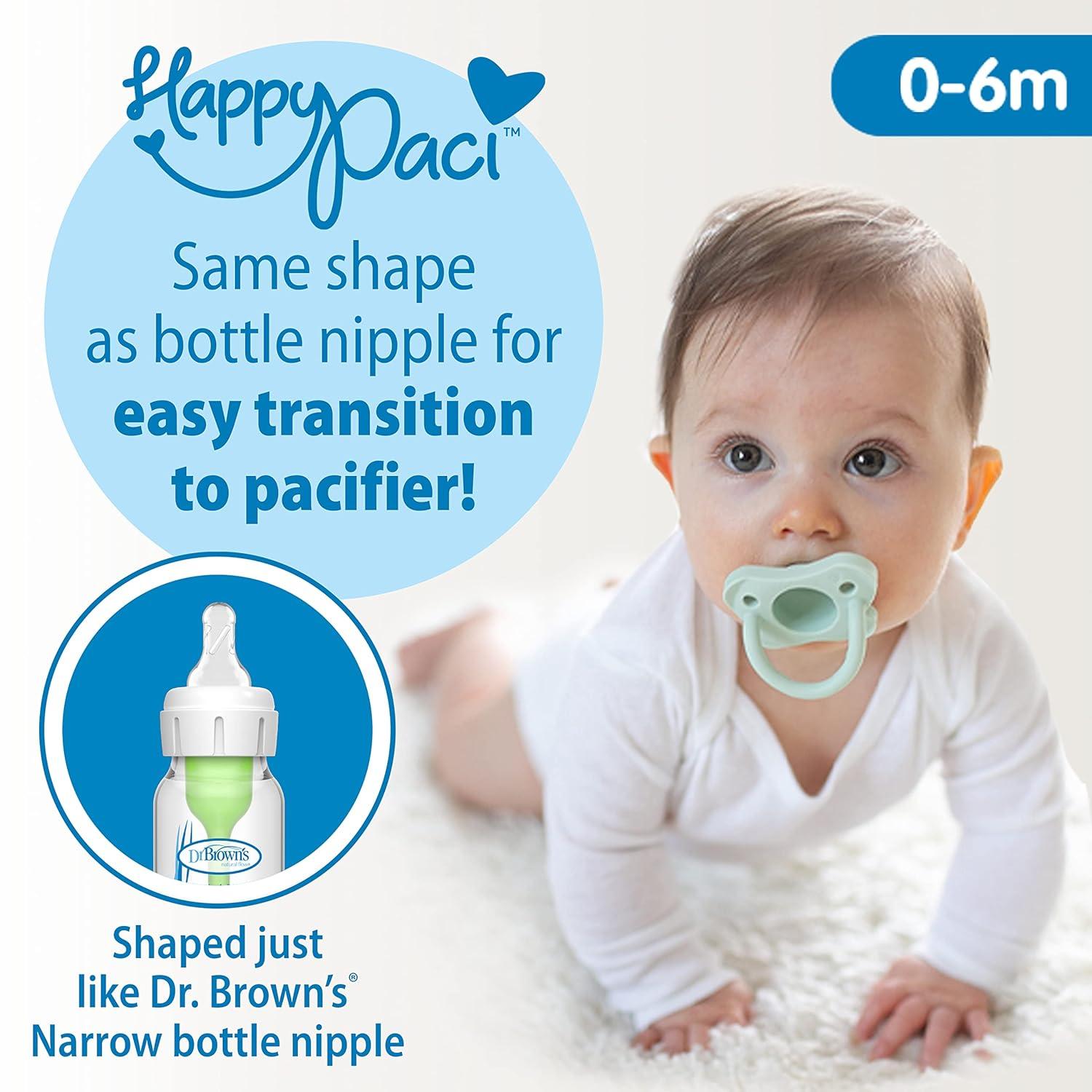 image:imageDr Browns Natural Flow AntiColic Options First Year Feeding Set with Newborn Baby Bottles Soft Spout Transition Cup Bottle Cleaning Brush amp 100 Silicone HappyPaci Pacifier 0m19 Piece First Year Feeding Set