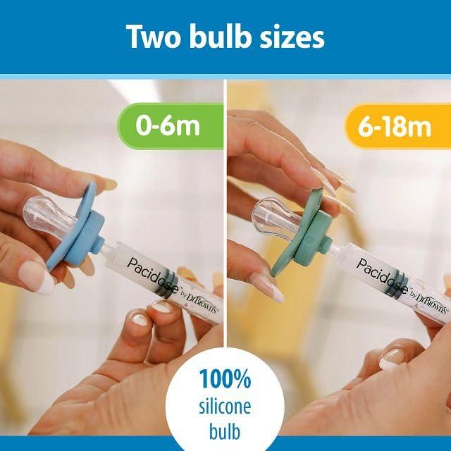 image:imageDr Browns Pacidose Liquid Medicine Dispenser for Babies and Toddlers Oral Syringe and Two Bulb Sizes 06 m and 618 m BPAFree2 Count Pack of 1