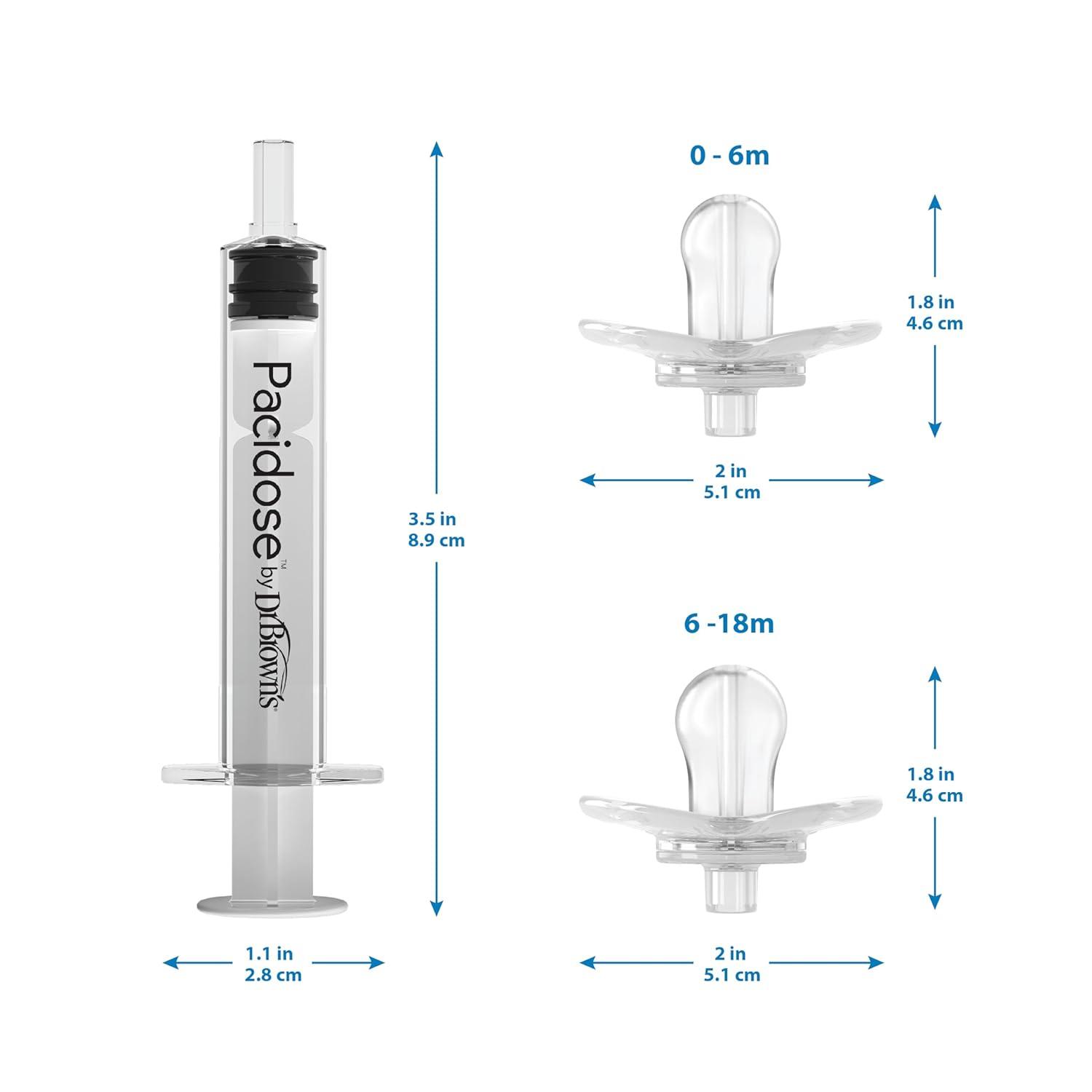 image:imageDr Browns Pacidose Liquid Medicine Dispenser for Babies and Toddlers Oral Syringe and Two Bulb Sizes 06 m and 618 m BPAFree2 Count Pack of 1