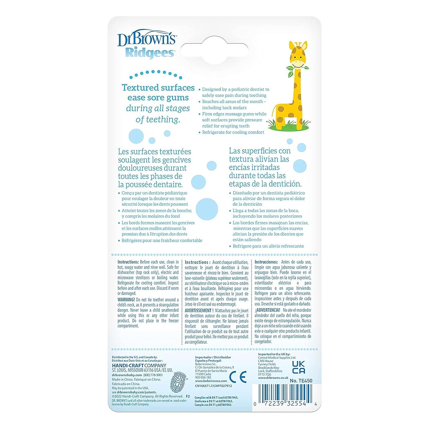 image:imageDr Browns Ridgees Giraffe Massaging Baby Teether Designed by a Pediatric Dentist BPA Free 3mGiraffe Textured Teether Value Pack