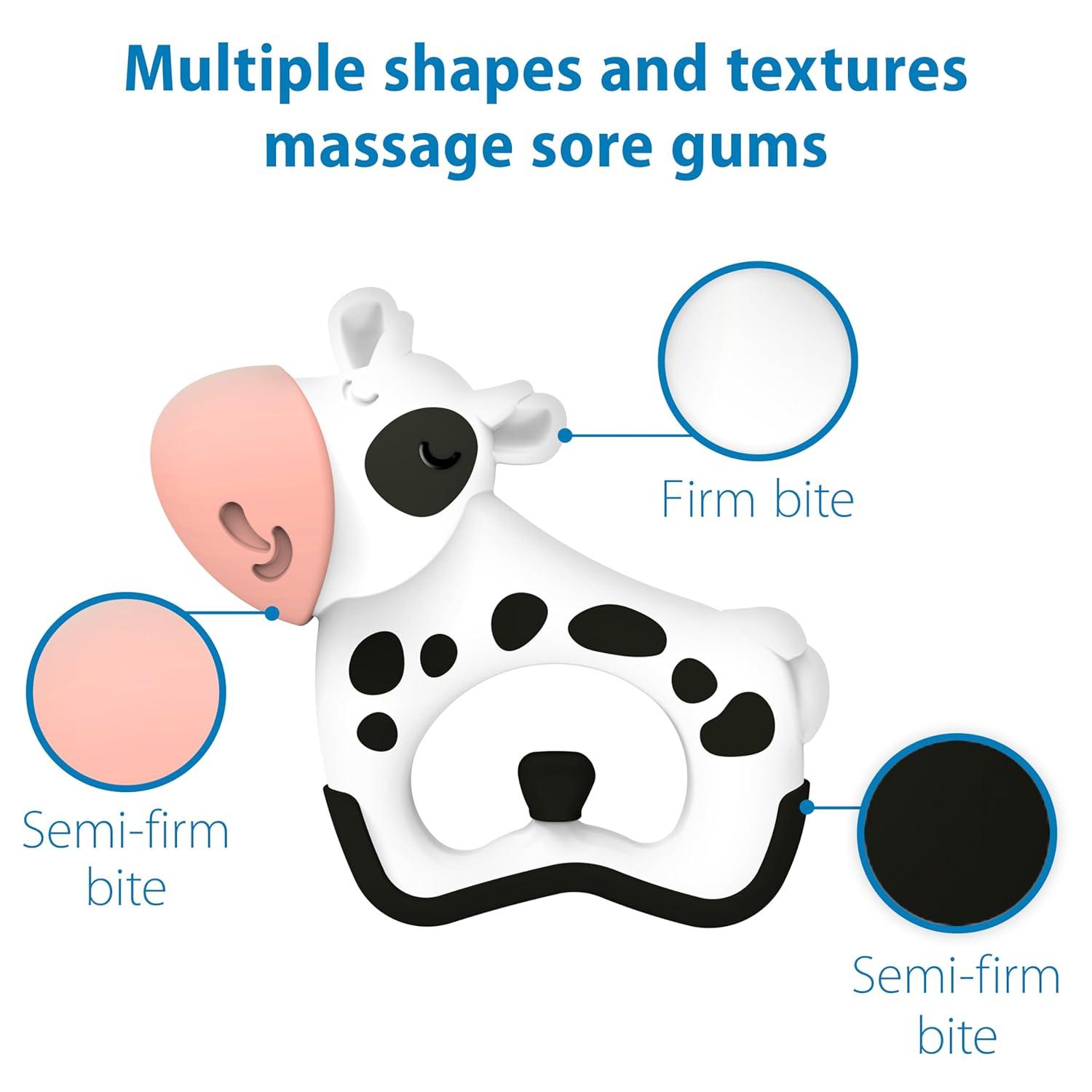 image:imageDr Browns Ridgees Giraffe Massaging Baby Teether Designed by a Pediatric Dentist BPA Free 3mWhite Black Spots