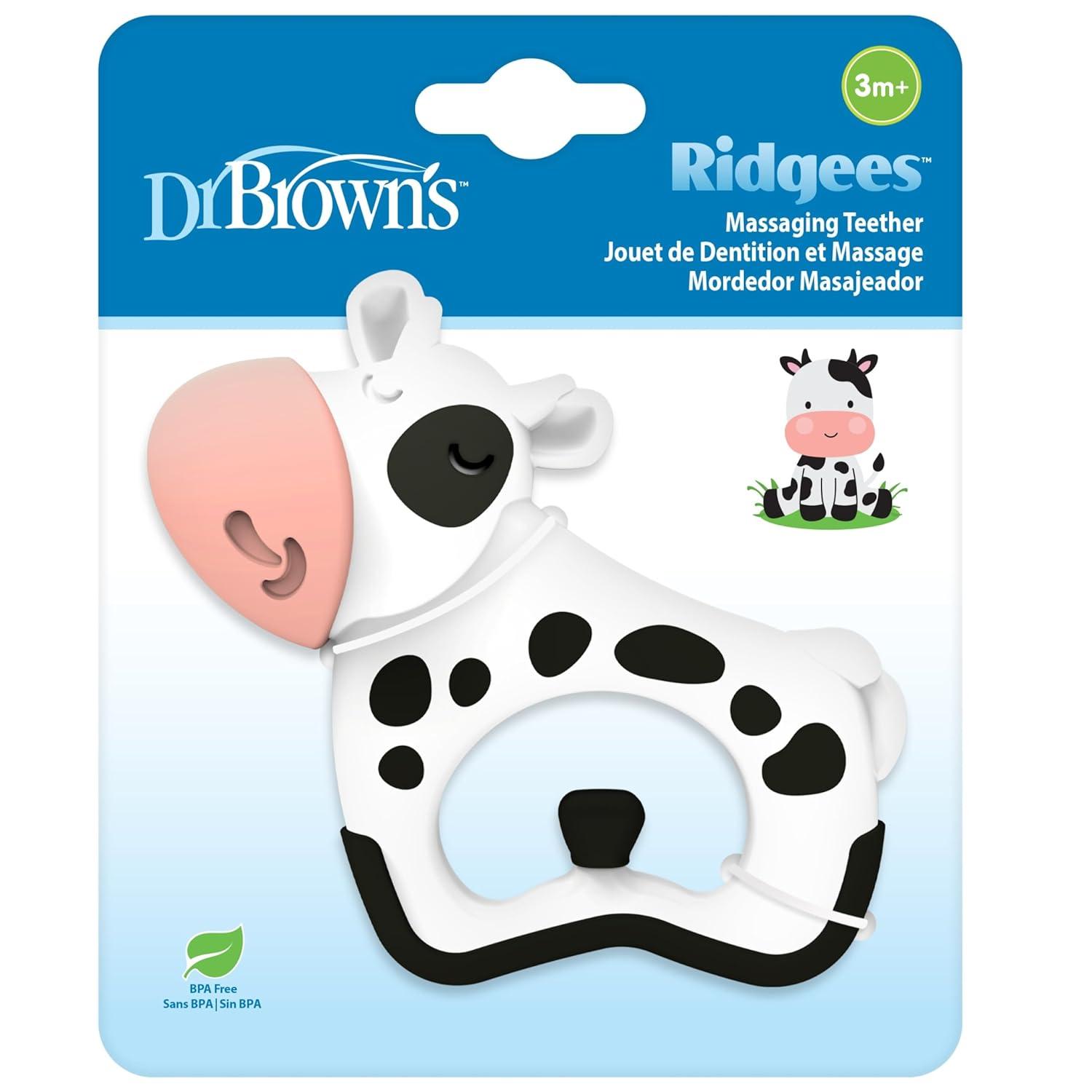 image:imageDr Browns Ridgees Giraffe Massaging Baby Teether Designed by a Pediatric Dentist BPA Free 3mWhite Black Spots