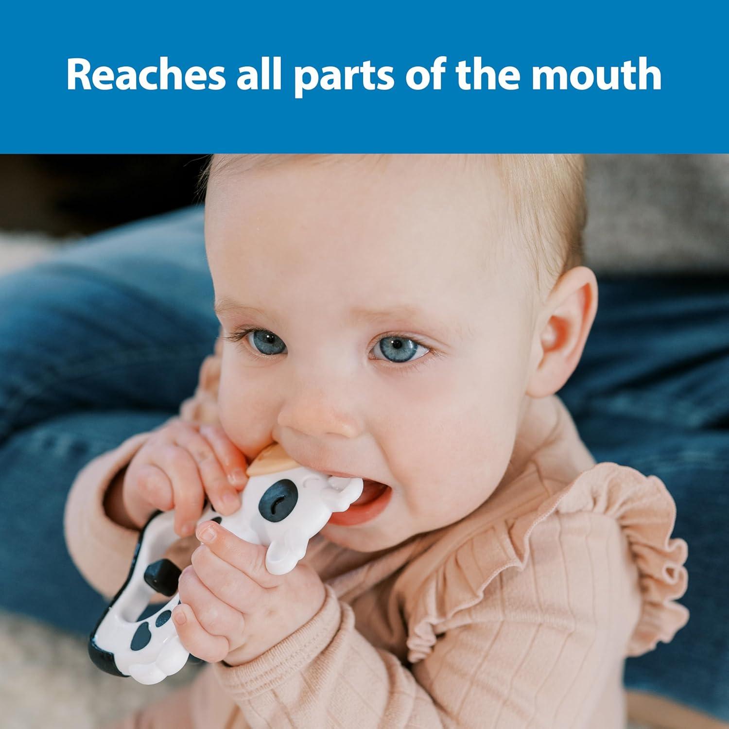 image:imageDr Browns Ridgees Giraffe Massaging Baby Teether Designed by a Pediatric Dentist BPA Free 3mWhite Black Spots