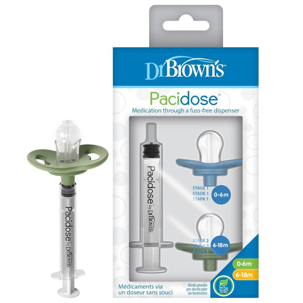 image:imageDr Browns Pacidose Liquid Medicine Dispenser for Babies and Toddlers Oral Syringe and Two Bulb Sizes 06 m and 618 m BPAFree2 Count Pack of 1